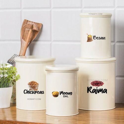 3D Kitchen Jar Label Stickers Pack of-1 (60 Stickers)