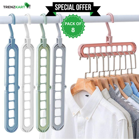 Adjustable Folding Cloth Hanger (Pack Of 8)