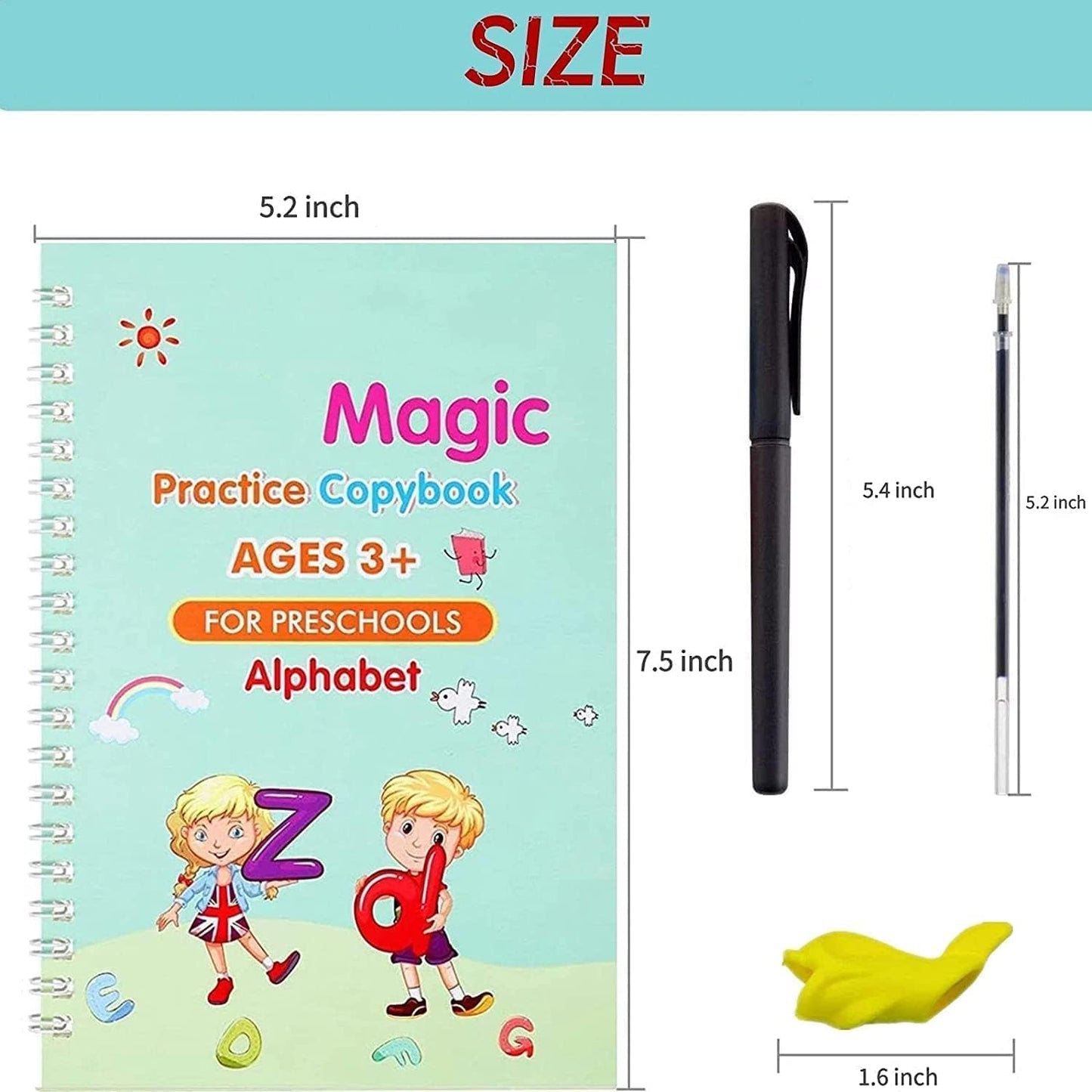Magic LearnPad – Reusable Handwriting Book for Kids (4 Books)