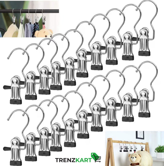 Stainless Steel - Rotating Clip Hangers (Pack of 10)