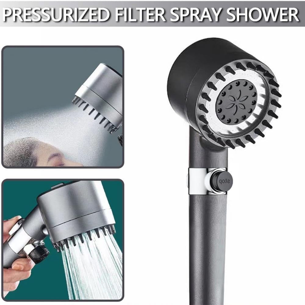 High Pressure 3-Setting Handheld filtration brush Shower head