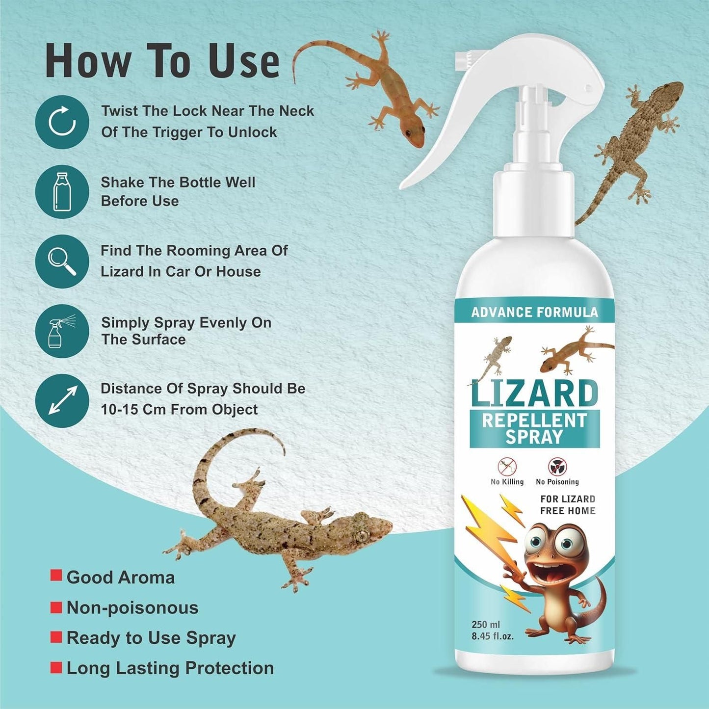 Advance Formula - Lizard Repellent Spray | 100% Natural | Buy 1 Get 1 FREE