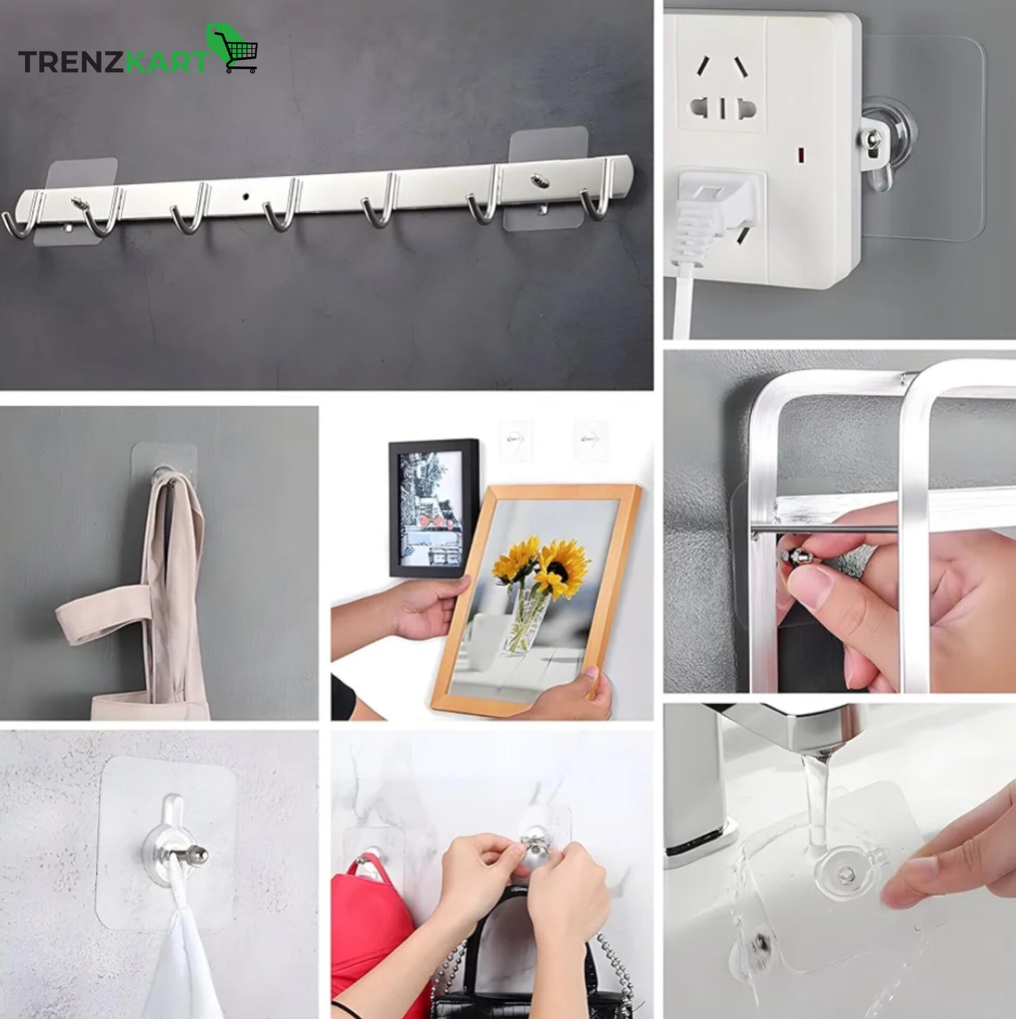 Heavy-Duty Self-Adhesive Wall Hooks (Pack of 20)