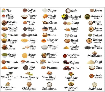3D Kitchen Jar Label Stickers Pack of-1 (60 Stickers)