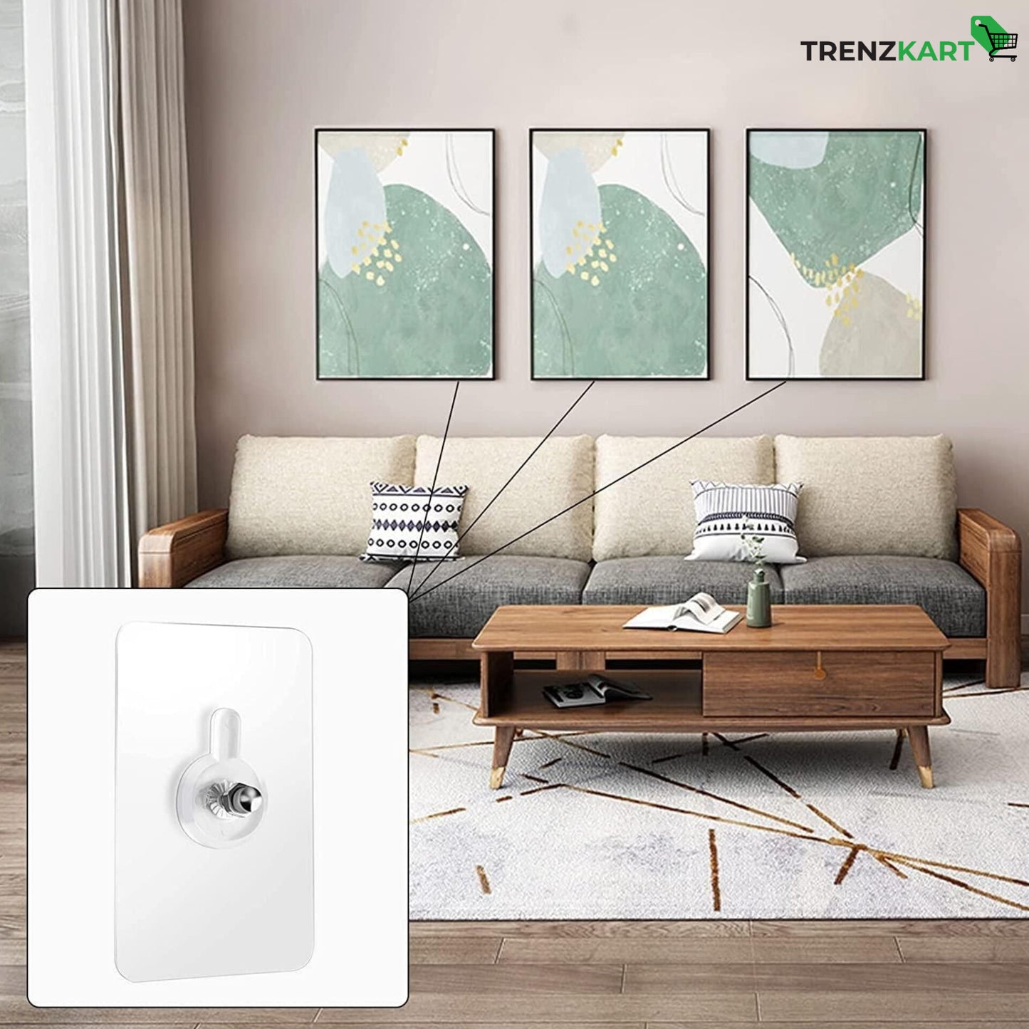 Heavy-Duty Self-Adhesive Wall Hooks (Pack of 20)