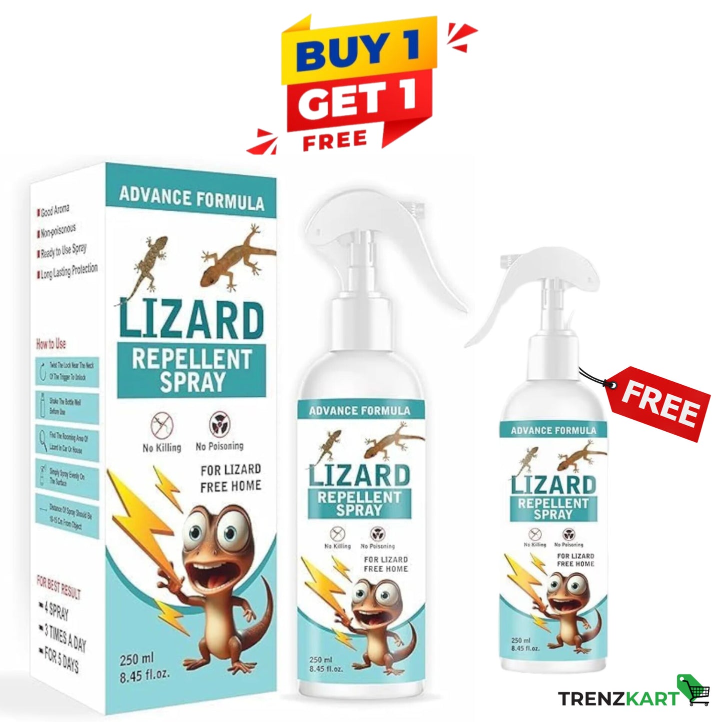 Advance Formula - Lizard Repellent Spray | 100% Natural | Buy 1 Get 1 FREE