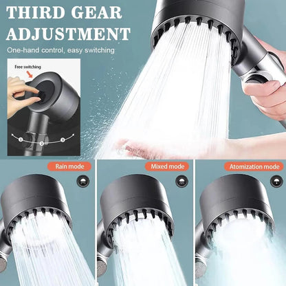 High Pressure 3-Setting Handheld filtration brush Shower head