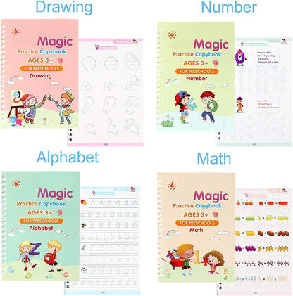 Magic LearnPad – Reusable Handwriting Book for Kids (4 Books)