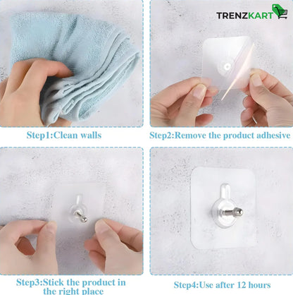 Heavy-Duty Self-Adhesive Wall Hooks (Pack of 20)